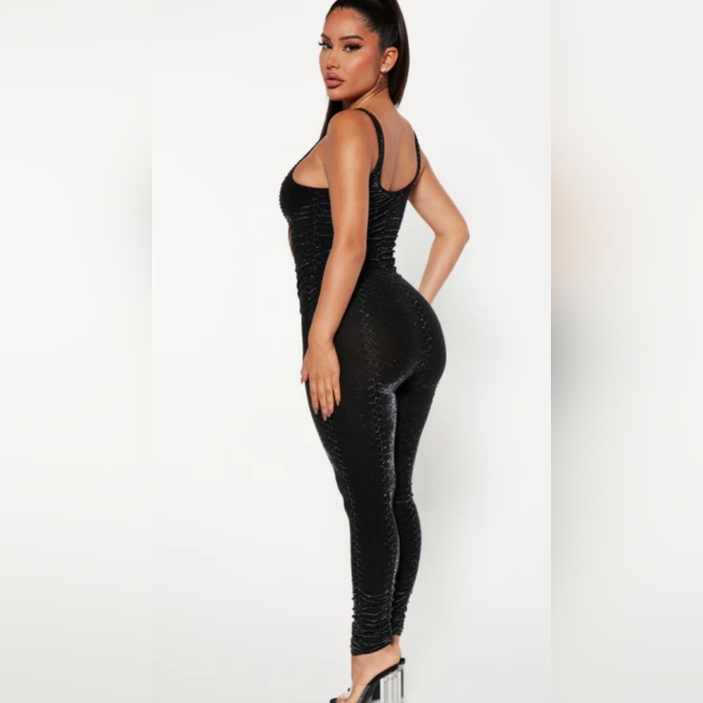 Black Sheer Pant Bodysuit FashionNova Size M